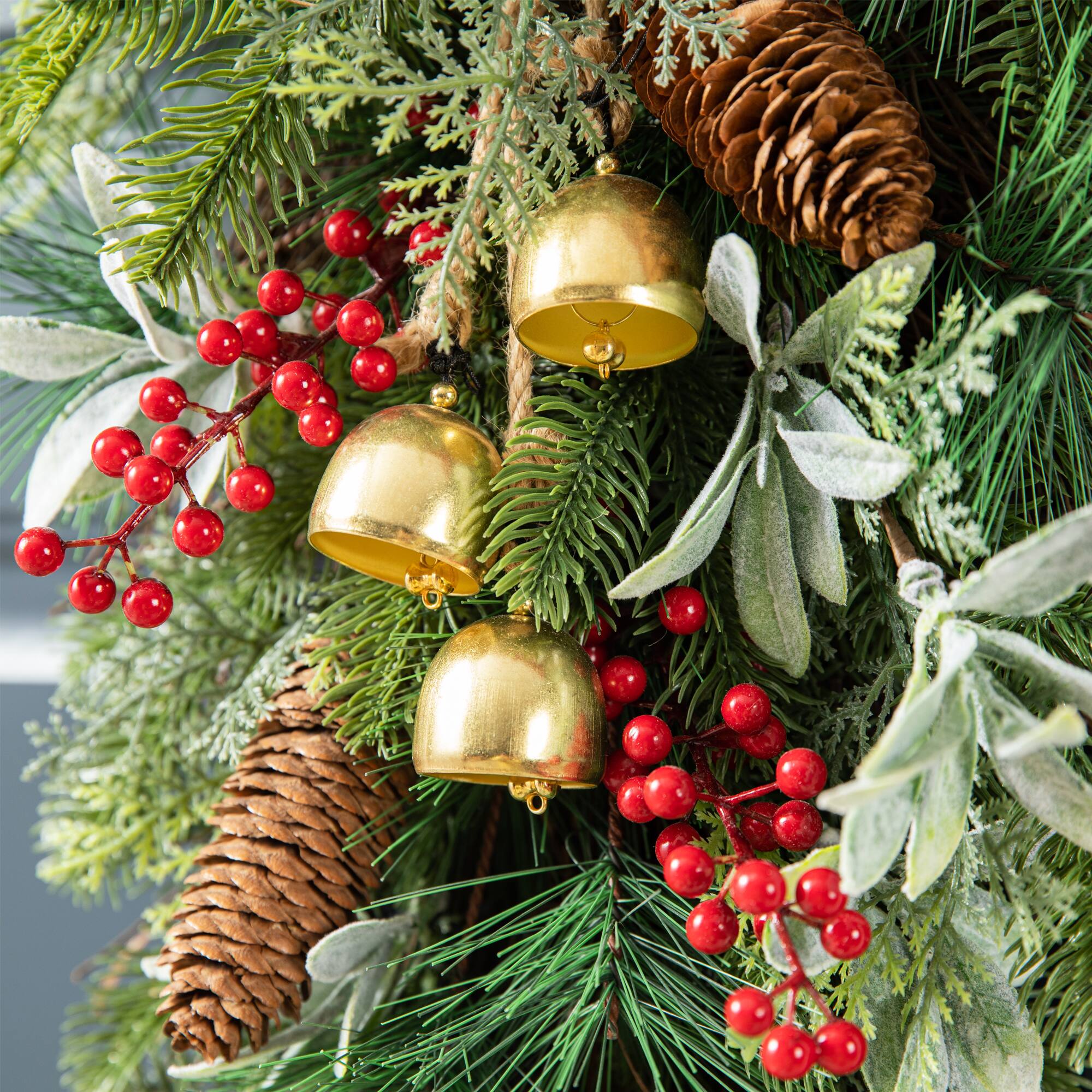 Glitzhome® 26" Berry, Pinecone & Bell Teardrop
